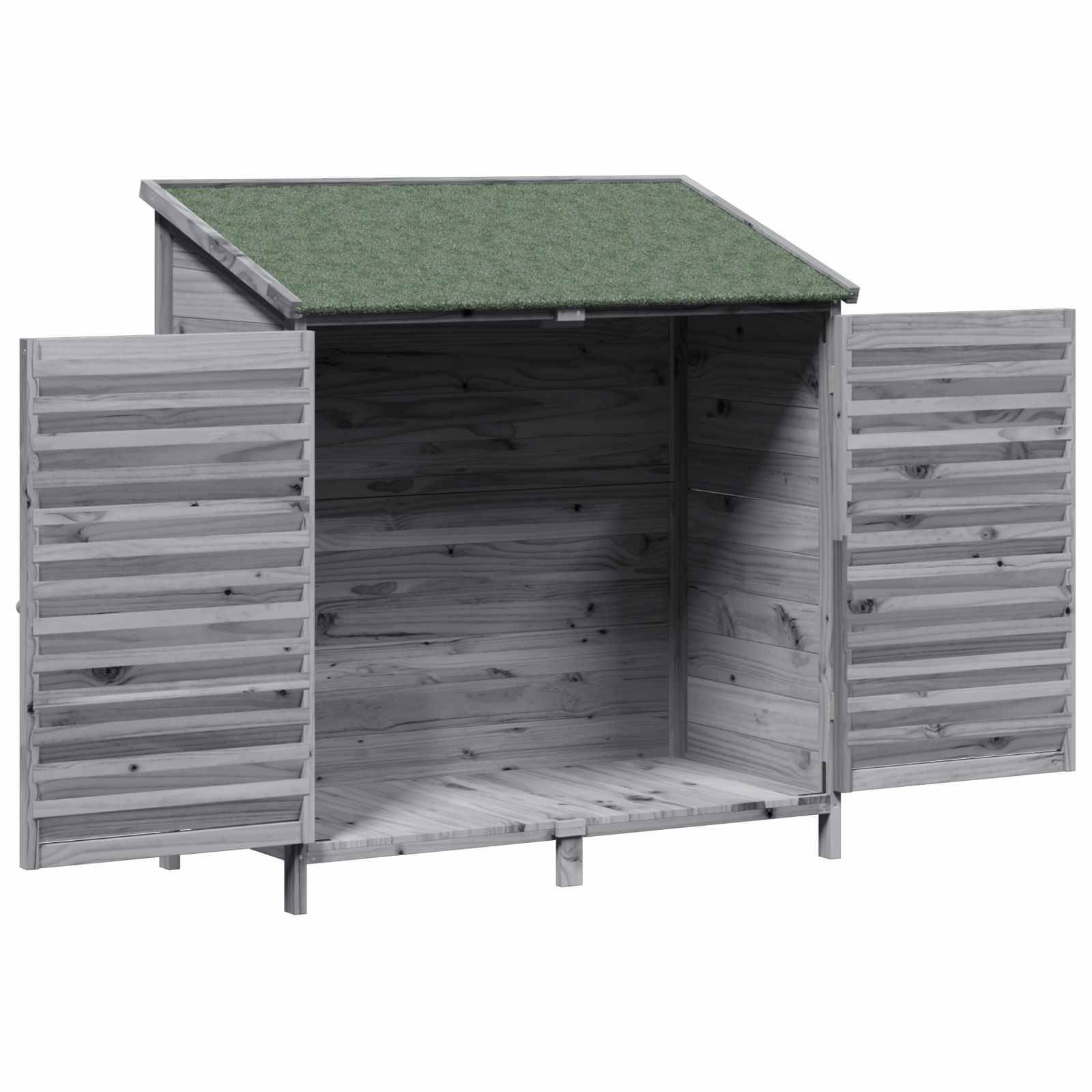 Vidaxl - Abri de jardin Gris 106 x 56 x 113,5 cm Bois de Sapin Massif vidaXL 42033458 - Image 5