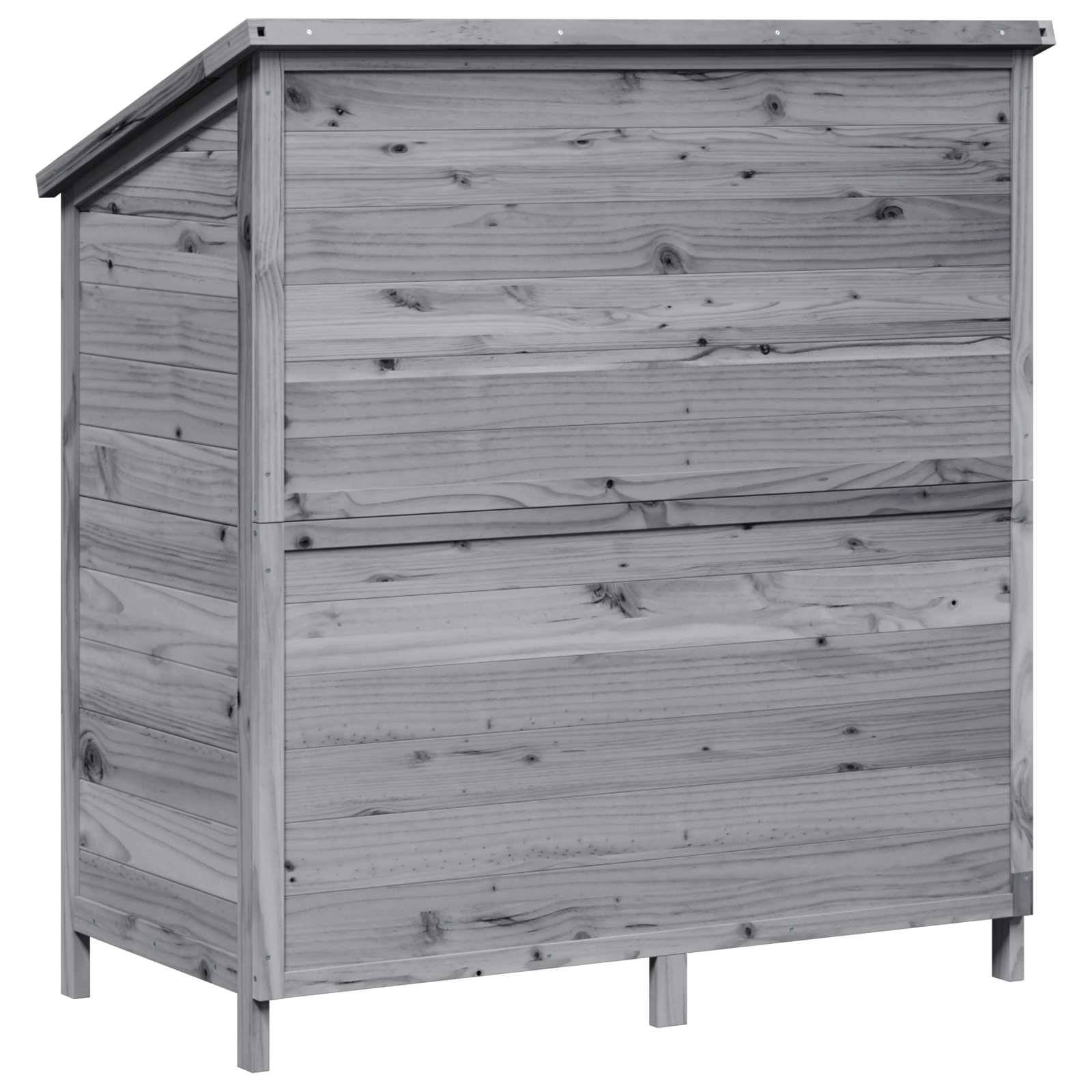 Vidaxl - Abri de jardin Gris 106 x 56 x 113,5 cm Bois de Sapin Massif vidaXL 42033458 - Image 8