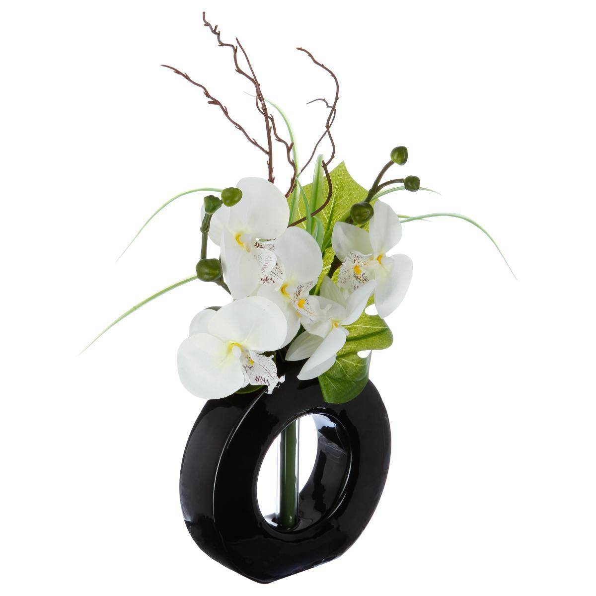Atmosphera - Vase orchidées artificielles vase céramique H44cm - Atmosphera Créateur d'intérieur - Imagen 1