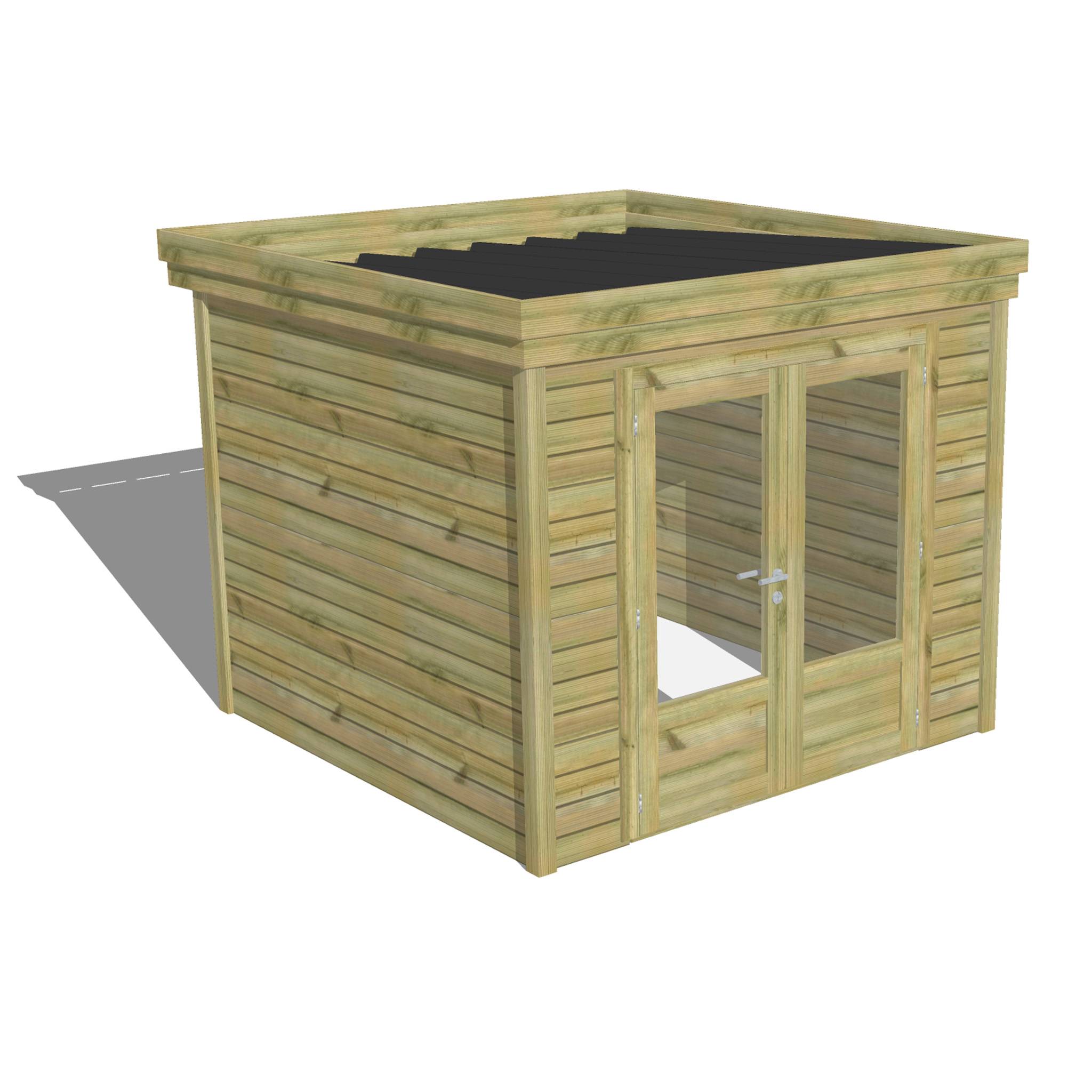 Sans Marque - ABRI DE JARDIN bois  autoclave 27mm - 2,64x2,64m / 7m2 - Bac acier - Abri Français - Imagen 1