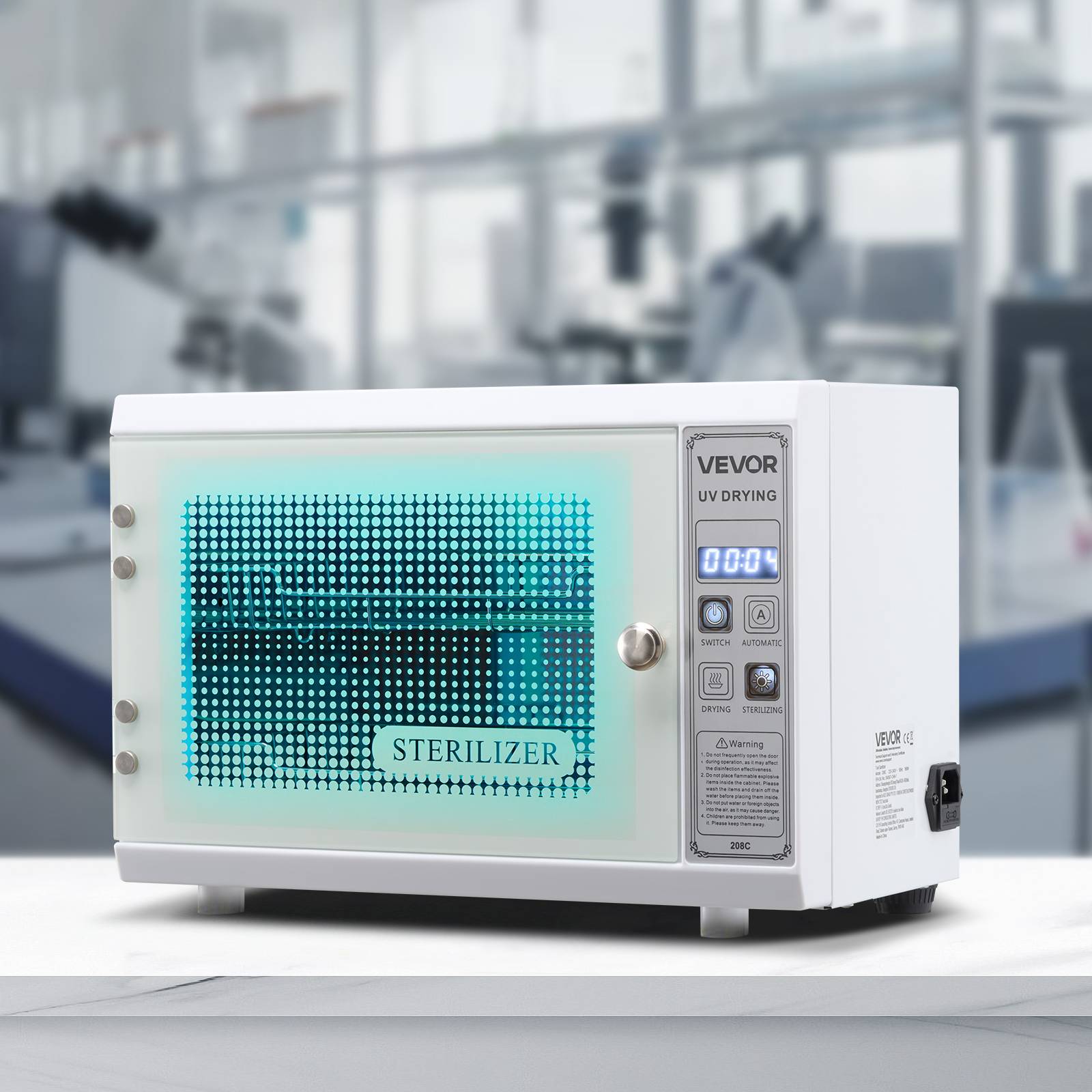 VEVOR Stérilisateur UV 12L multifonction. Minuterie, longueur d'onde 185nm. Pour labo, maison, salon de beauté. - Image 8