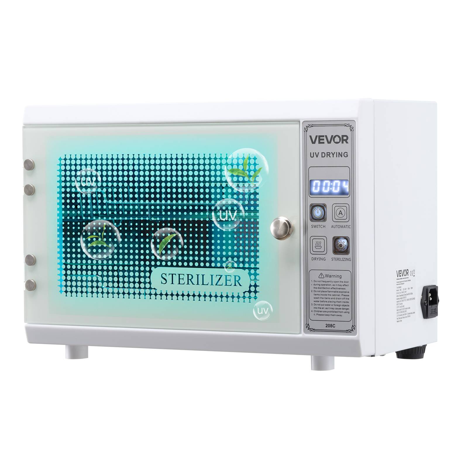 VEVOR Stérilisateur UV 12L multifonction. Minuterie, longueur d'onde 185nm. Pour labo, maison, salon de beauté. - Image 1