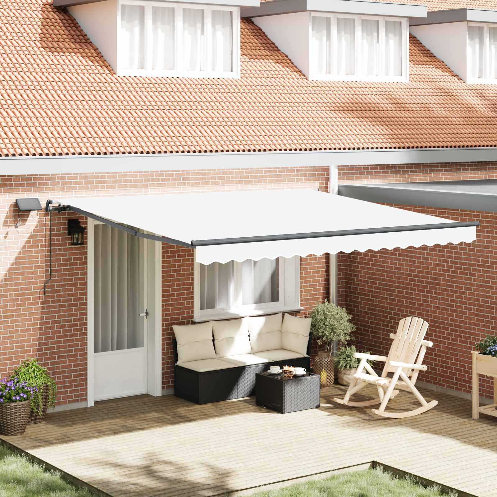 PANGIVO - Store rétractable blanc tissu 400 x 300 cm - PANGIVO - Image 1