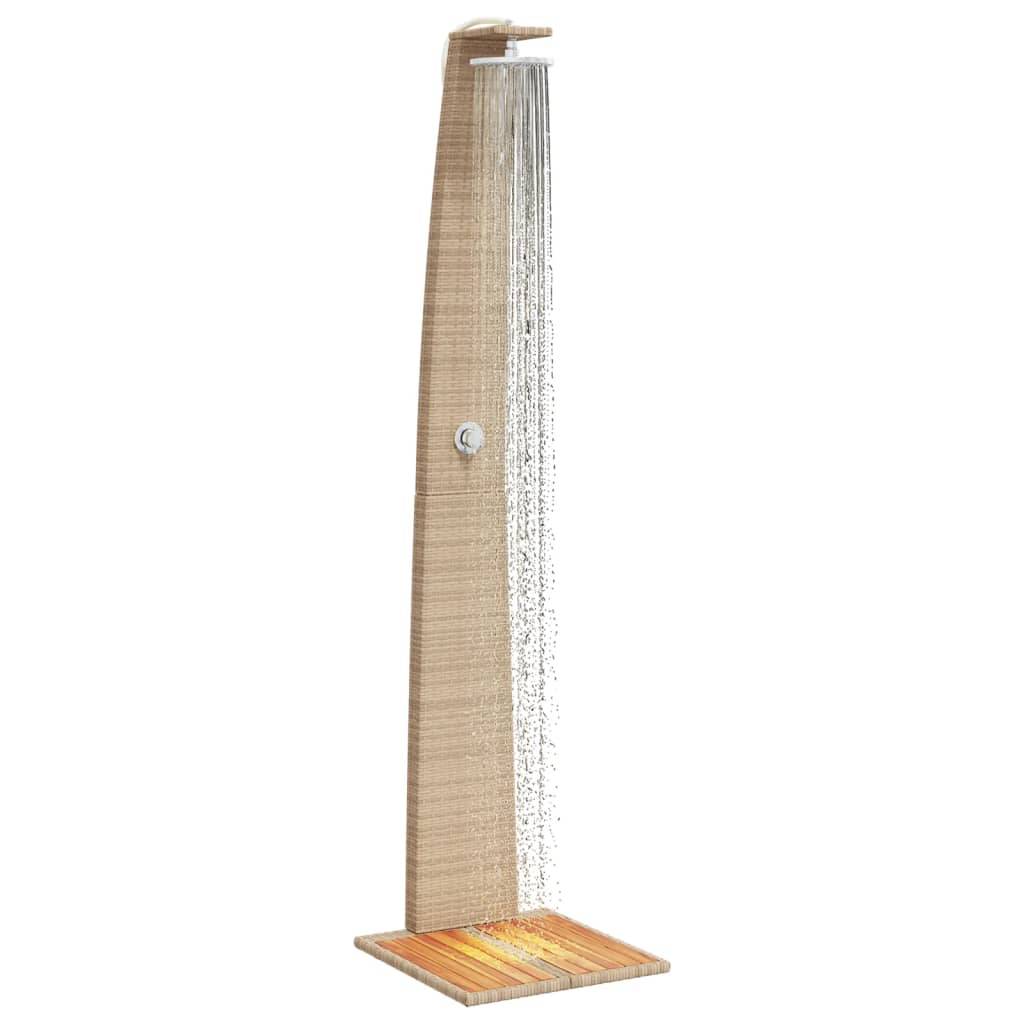Douche d'exterieur bois d'acacia avec finition huilée beige  55 x 60 x 224 cm  - Prolenta premium p3 - Image 4