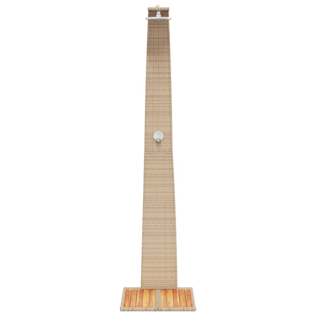 Douche d'exterieur bois d'acacia avec finition huilée beige  55 x 60 x 224 cm  - Prolenta premium p3 - Image 5