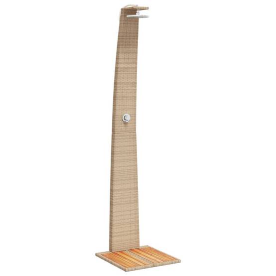 Douche d'exterieur bois d'acacia avec finition huilée beige 55 x 60 x 224 cm - Prolenta premium p3 - Image 1