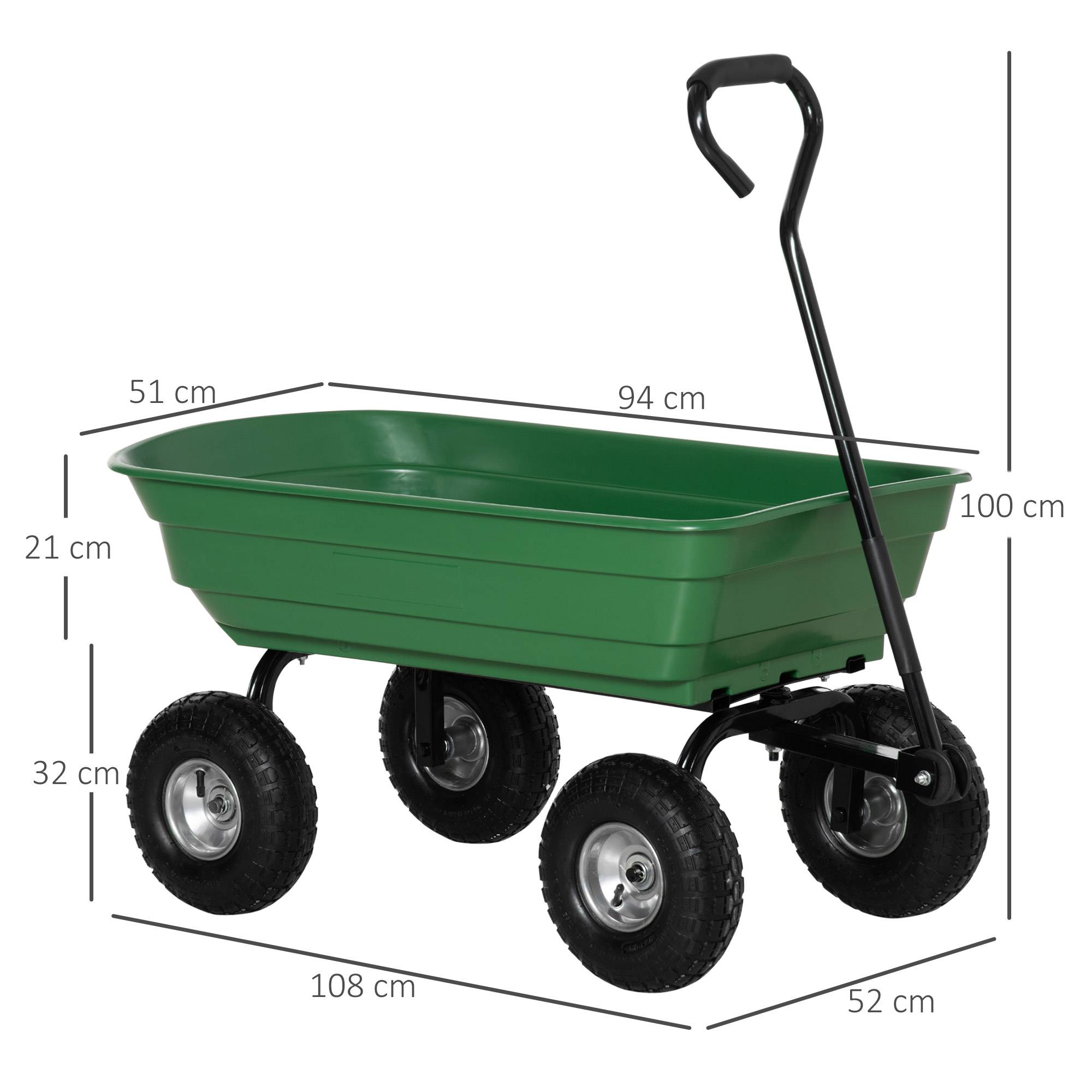 Chariot de jardin acier vert 108 x 52 x 100 cm - PANGIVO - Image 5