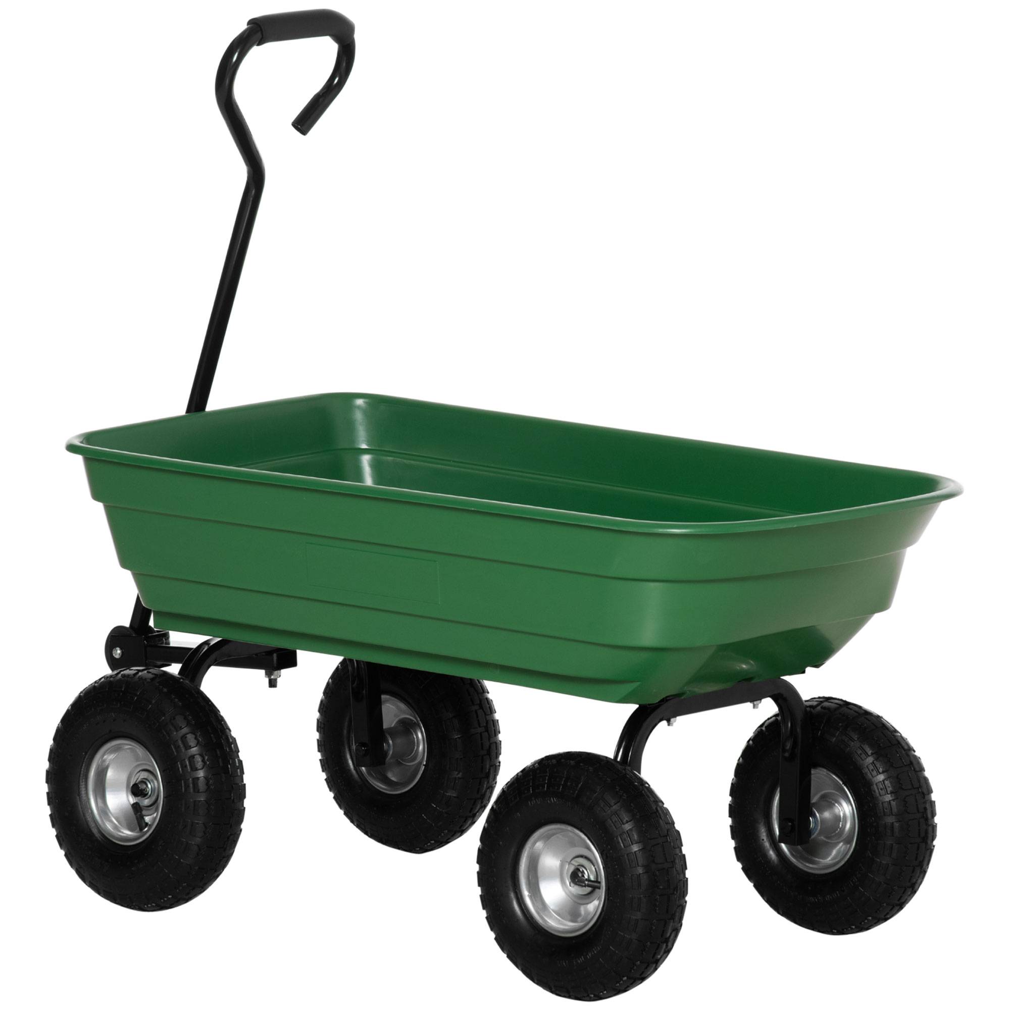 Chariot de jardin acier vert 108 x 52 x 100 cm - PANGIVO - Image 2