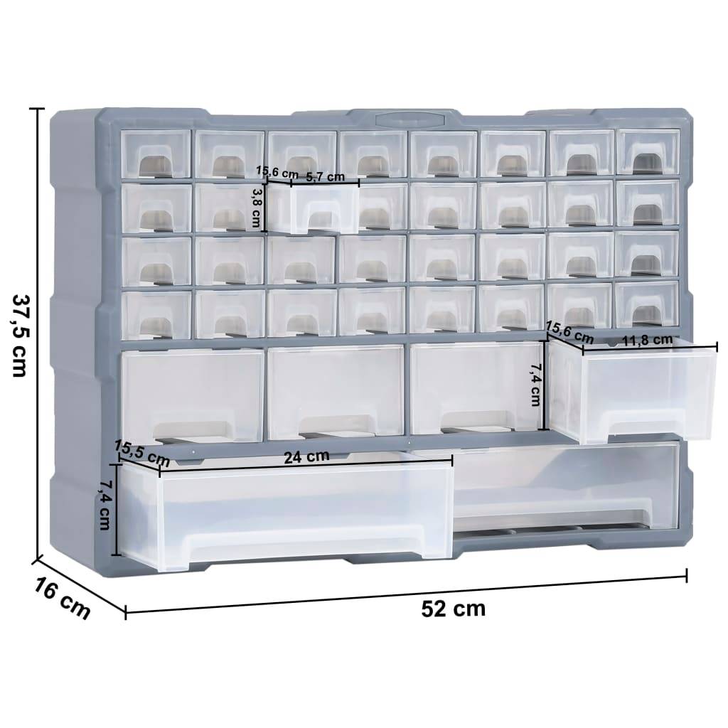 Helloshop26 - Organisateur multi-tiroirs avec 40 tiroirs boîte à coudre armoire de rangement boîte à outils unité d'organisation - Imagen 6