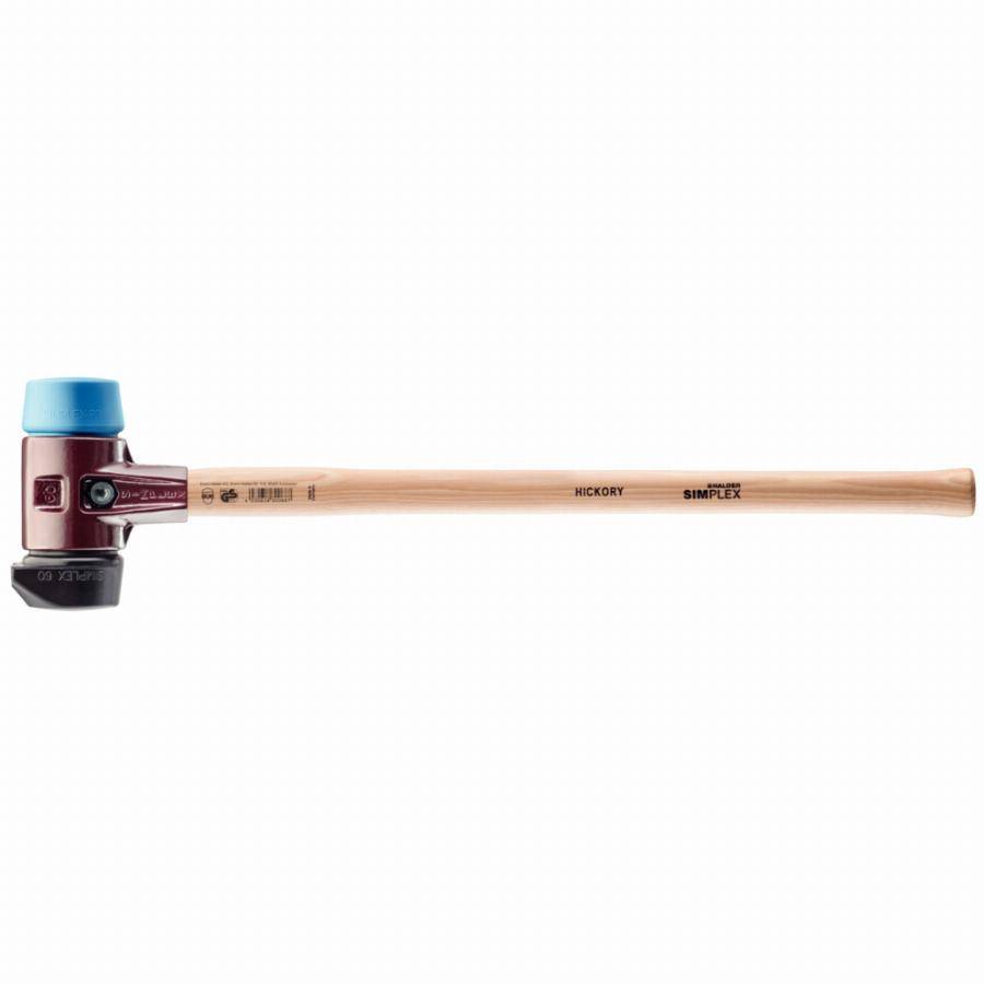 Marteau de frappeur HALDER SIMPLEX Caoutchouc chargé avec pied intégré / TPE souple avec boîtier en fonte malléable, manche en bois hickory de haute q