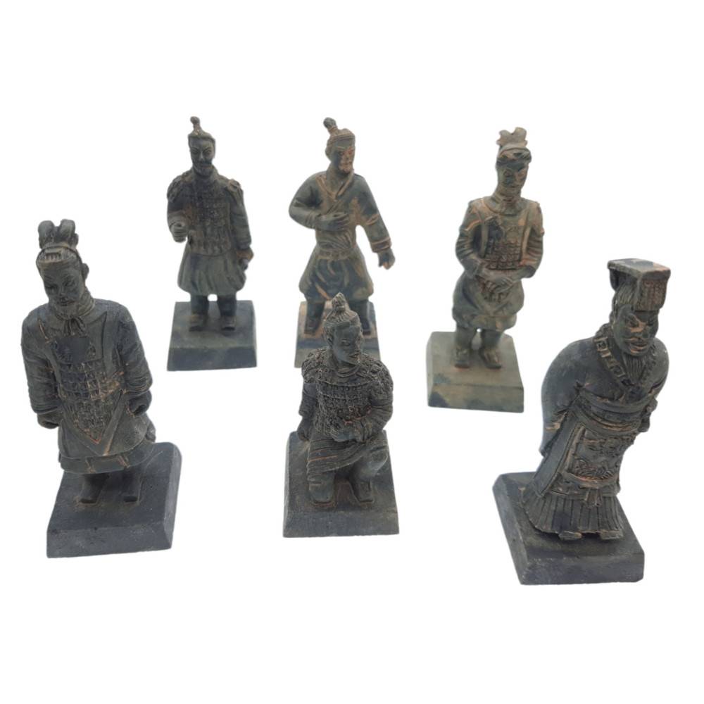 6 Statuettes guerrier chinois Qin S, hauteur 8.5 cm, décoration aquarium - Imagen 2