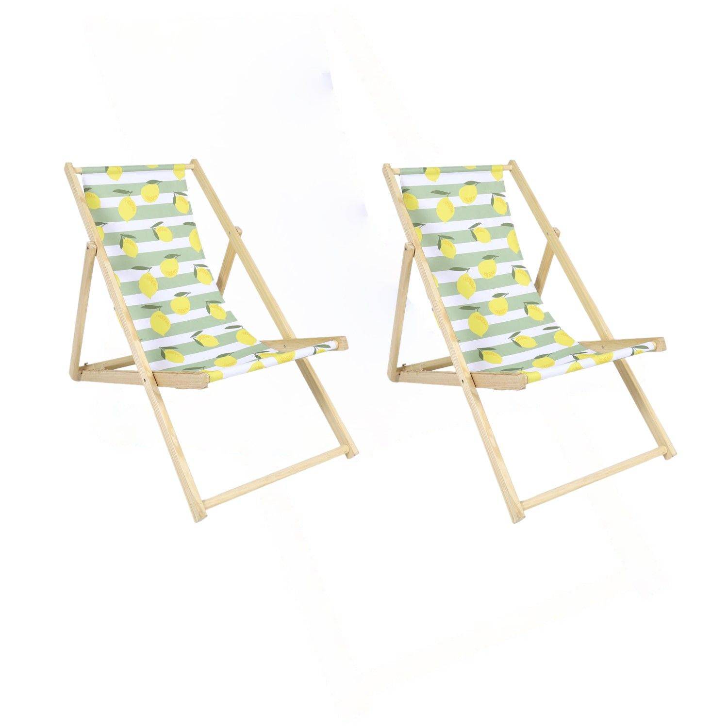The Home Deco Factory - Lot de 2 chiliennes Citrons en bois - Multicolore - The Home Deco Factory - Imagen 1