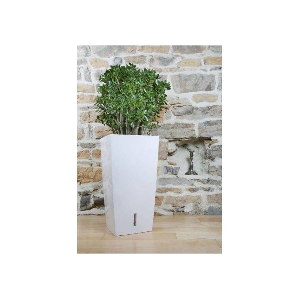 Riviera - Riviera Pot De Fleurs Carré Eva New En Plastique - 28 X 28 X H 52 Cm - 31 L - Blanc - Imagen 2