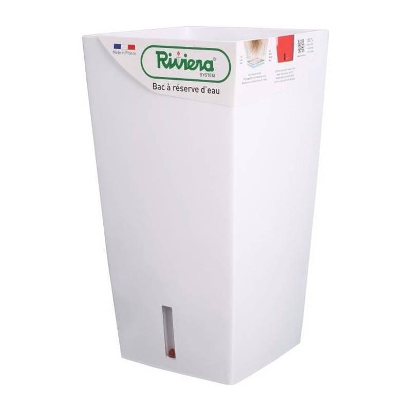 Riviera - Riviera Pot De Fleurs Carré Eva New En Plastique - 28 X 28 X H 52 Cm - 31 L - Blanc - Imagen 1