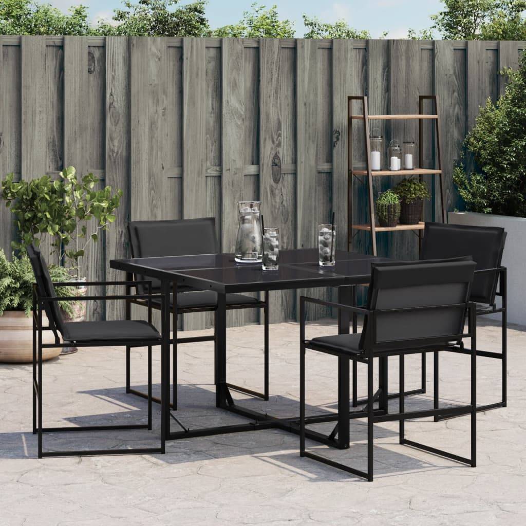 Chaises de jardin avec coussins noir acier et textilène 50,5 x 51 x 81,5 cm (lot de 4) - PANGIVO - Image 3
