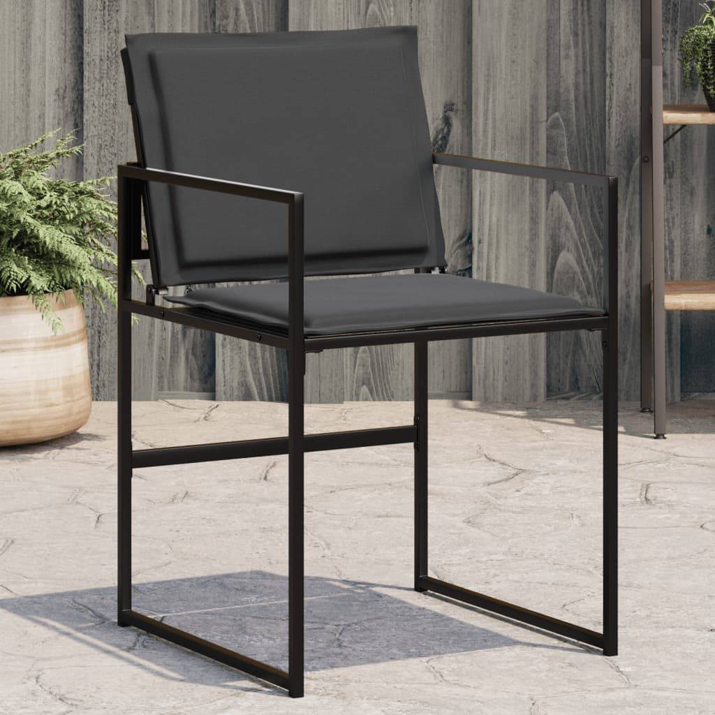 Chaises de jardin avec coussins noir acier et textilène 50,5 x 51 x 81,5 cm (lot de 4) - PANGIVO - Image 1