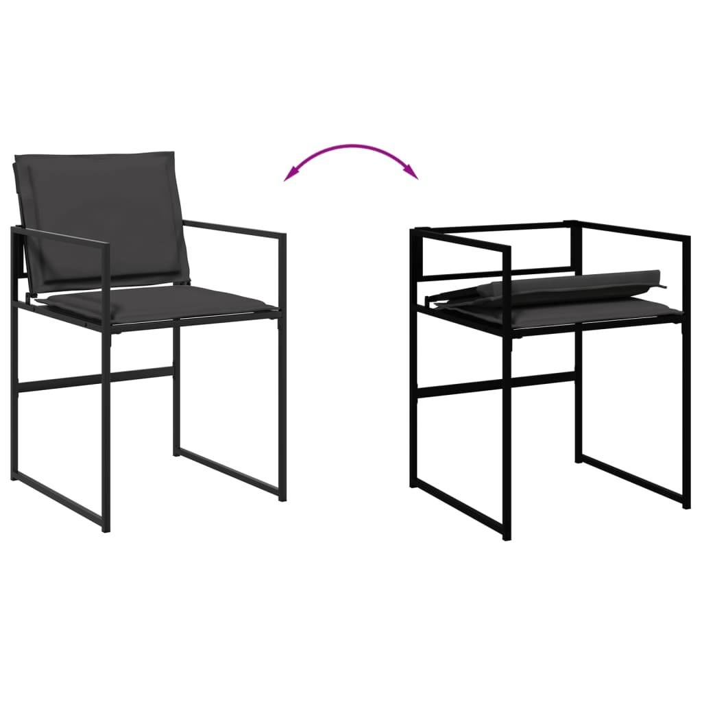 Chaises de jardin avec coussins noir acier et textilène 50,5 x 51 x 81,5 cm (lot de 4) - PANGIVO - Image 8