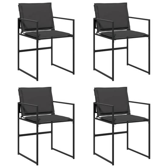 Chaises de jardin avec coussins noir acier et textilène 50,5 x 51 x 81,5 cm (lot de 4) - PANGIVO - Image 2