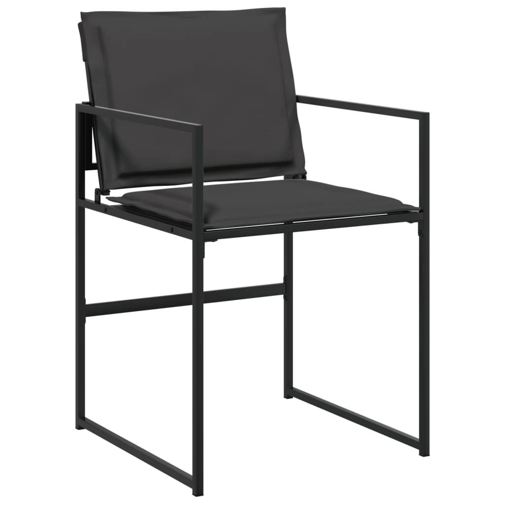 Chaises de jardin avec coussins noir acier et textilène 50,5 x 51 x 81,5 cm (lot de 4) - PANGIVO - Image 5