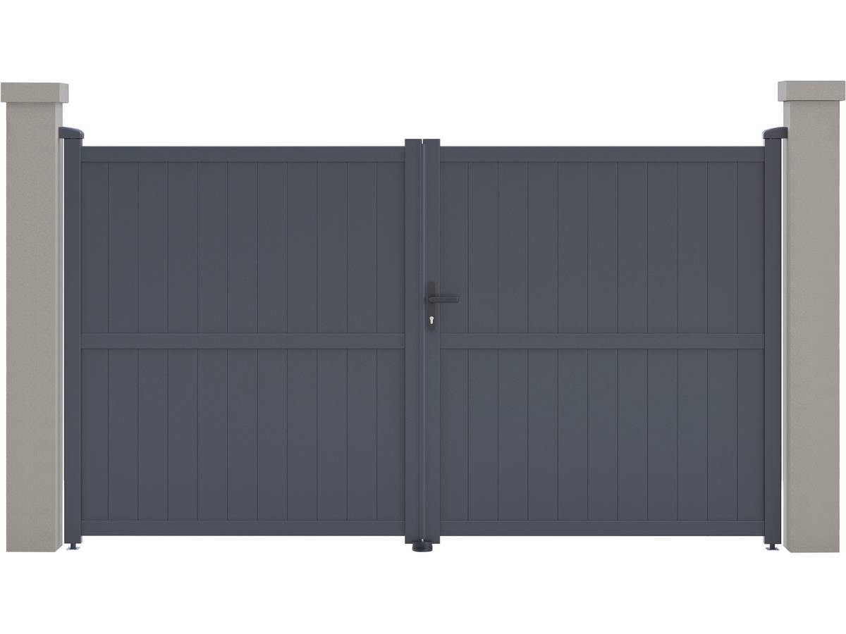 Habitat Et Jardin - Portail Aluminium "maurice" - 299.5 X 155.9 Cm - Gris -habitat Et Jardin