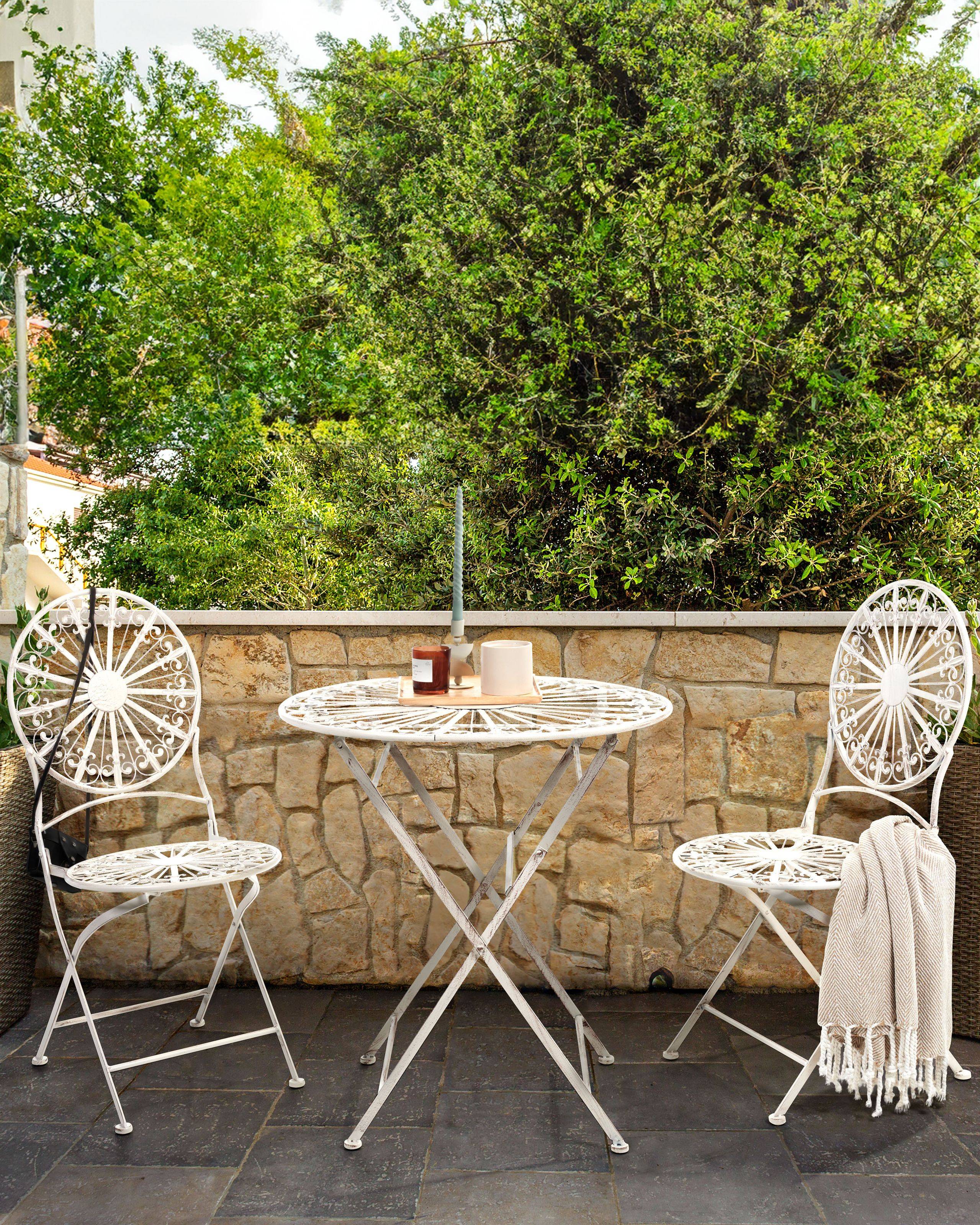 Beliani - Chaise de jardin Métal Blanc SCAFA - Beliani - Imagen 1