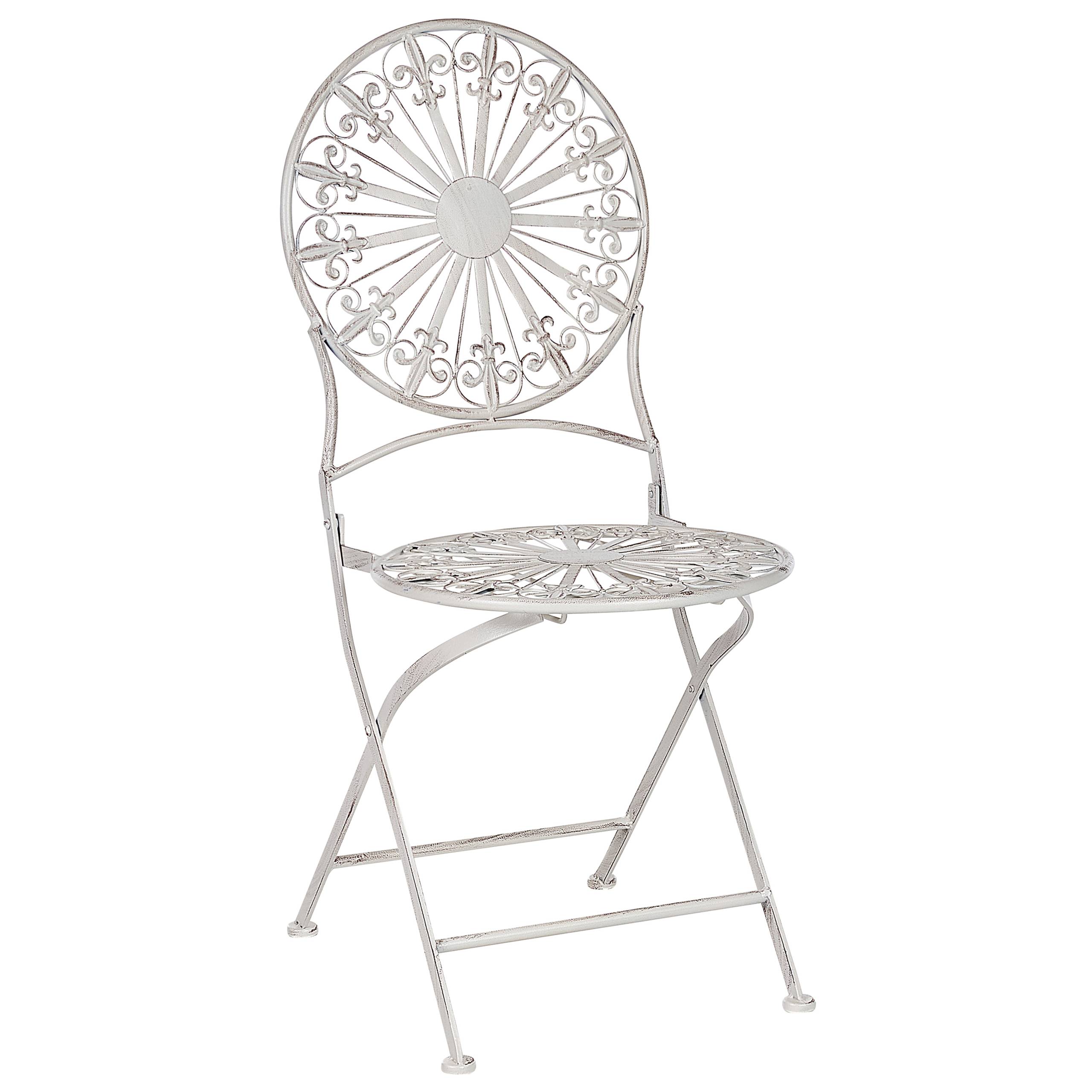 Beliani - Chaise de jardin Métal Blanc SCAFA - Beliani - Imagen 5
