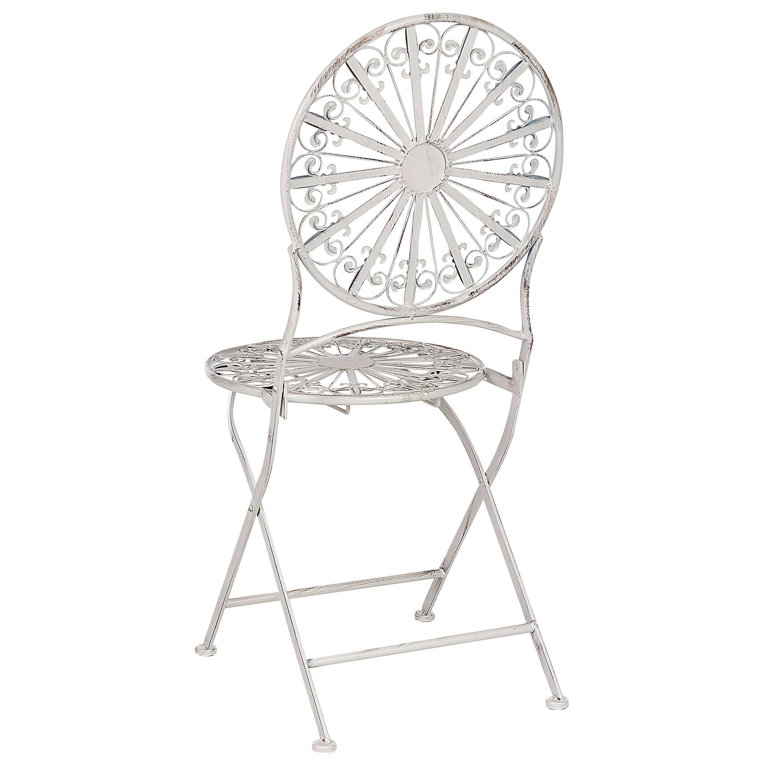 Beliani - Chaise de jardin Métal Blanc SCAFA - Beliani - Imagen 6