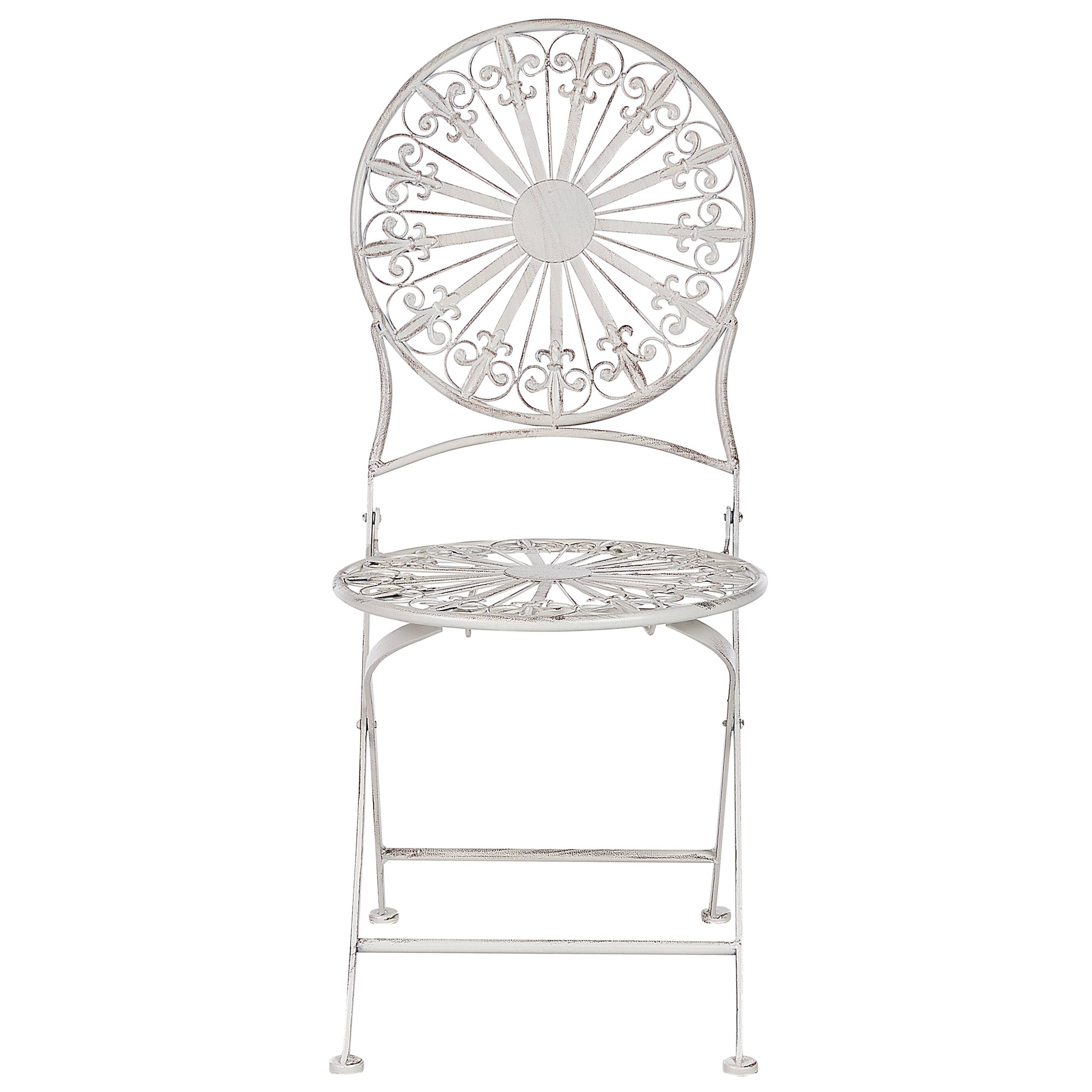 Beliani - Chaise de jardin Métal Blanc SCAFA - Beliani - Imagen 4