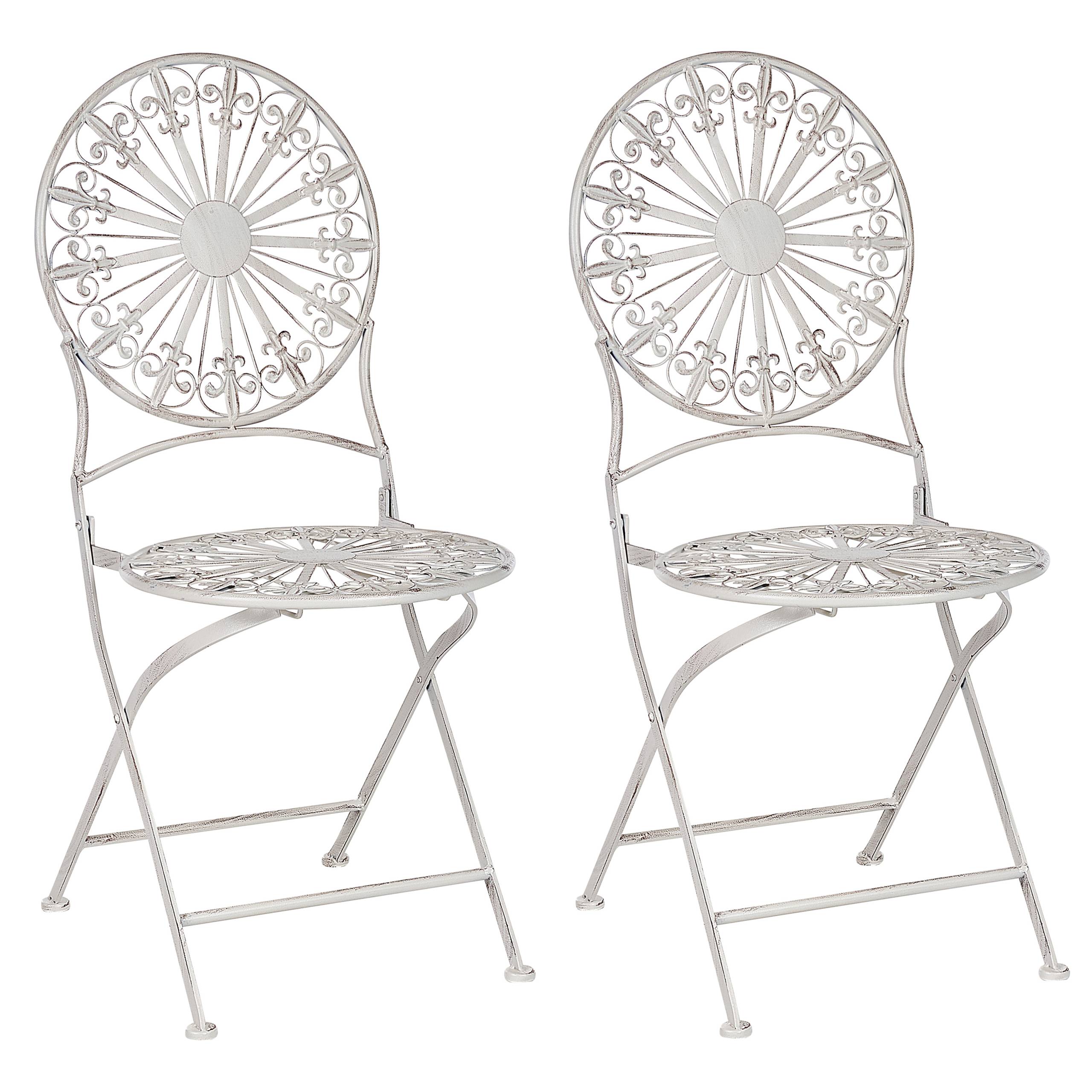 Beliani - Chaise de jardin Métal Blanc SCAFA - Beliani - Imagen 2