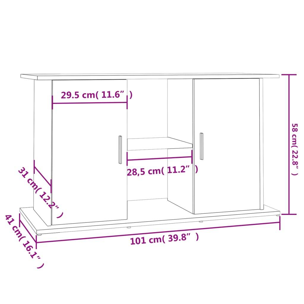 Meuble pour Aquarium Bois d'ingénierie avec Rangement Pratique Sonoma Gris 101 cm - ComfortXL Outdoor Living - Image 5