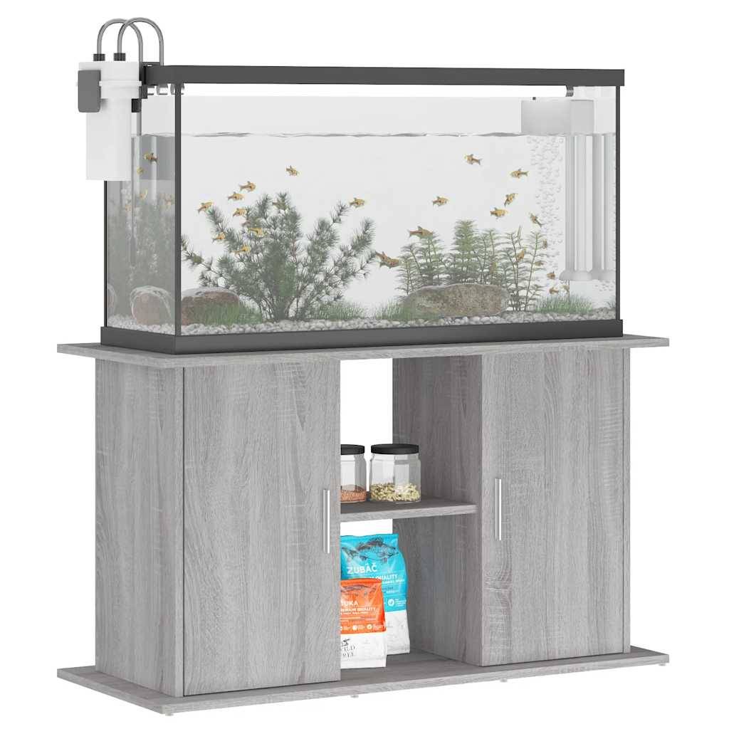 Meuble pour Aquarium Bois d'ingénierie avec Rangement Pratique Sonoma Gris 101 cm - ComfortXL Outdoor Living - Image 3