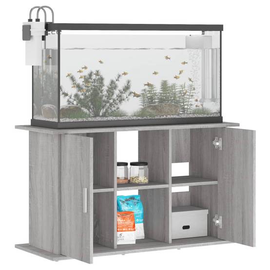 Meuble pour Aquarium Bois d'ingénierie avec Rangement Pratique Sonoma Gris 101 cm - ComfortXL Outdoor Living - Image 4