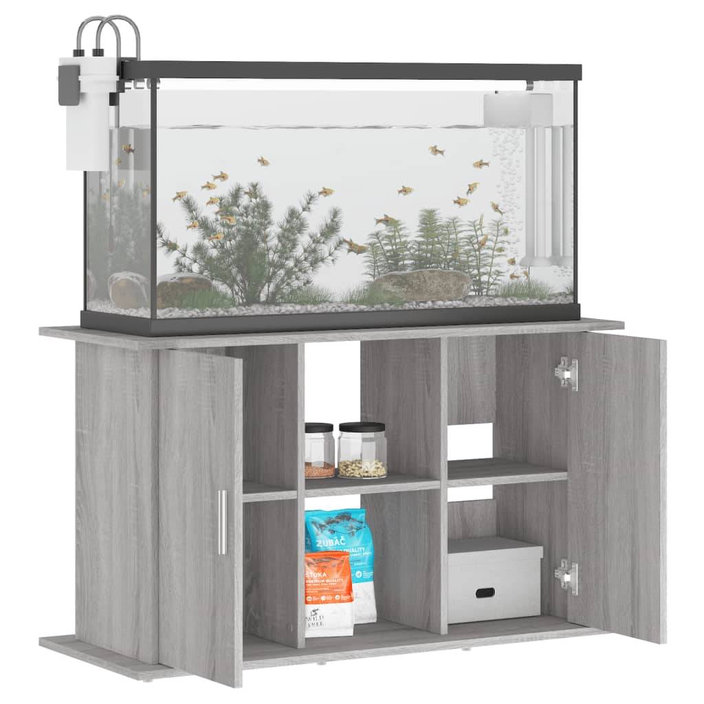 Meuble pour Aquarium Bois d'ingénierie avec Rangement Pratique Sonoma Gris 101 cm - ComfortXL Outdoor Living - Image 4