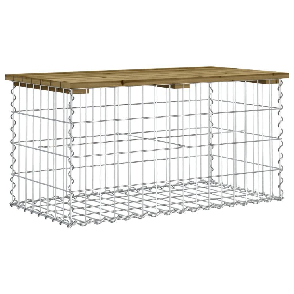 Maison Chic - Banc de jardin - Banc d'extérieur - Banquette design gabion 83x44x42 cm bois de pin imprégné - Imagen 5