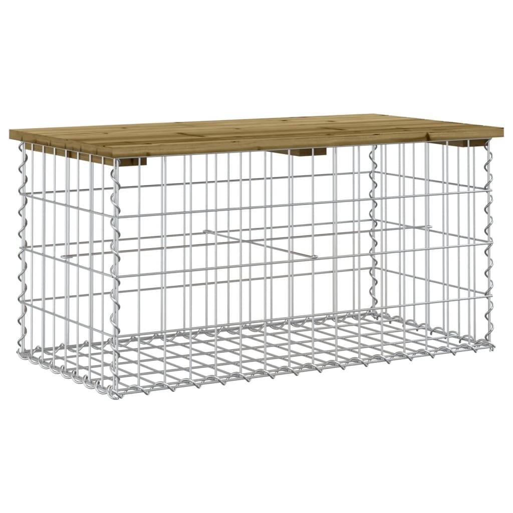 Maison Chic - Banc de jardin - Banc d'extérieur - Banquette design gabion 83x44x42 cm bois de pin imprégné - Imagen 1