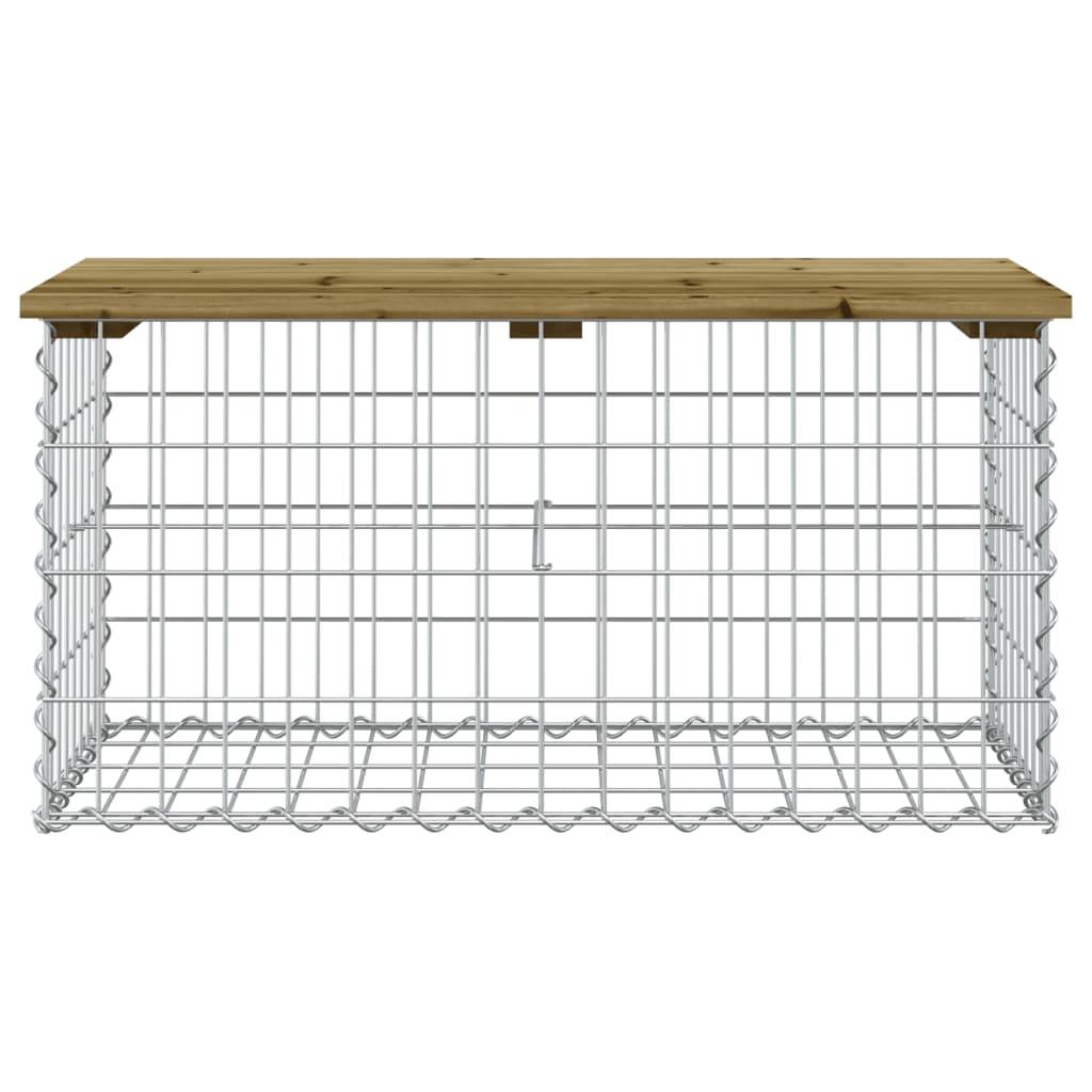 Maison Chic - Banc de jardin - Banc d'extérieur - Banquette design gabion 83x44x42 cm bois de pin imprégné - Imagen 3