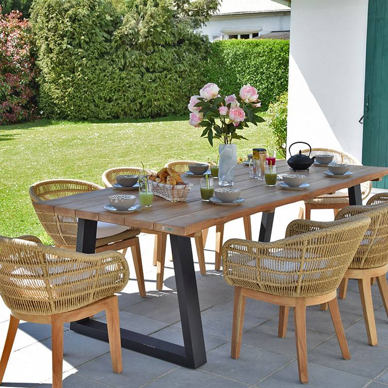 Table en teck massif 240 cm, Mucen - Gecko Jardin - Imagen 6