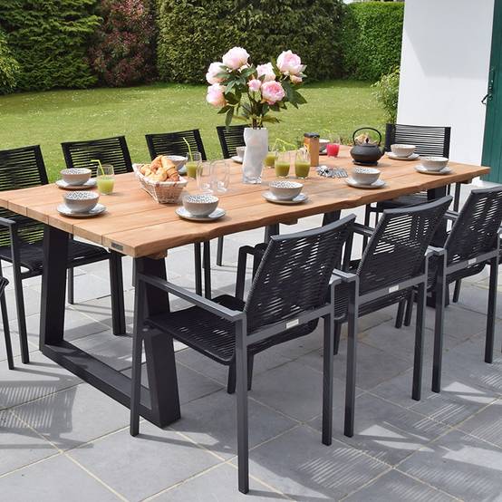 Table en teck massif 240 cm, Mucen - Gecko Jardin - Imagen 5