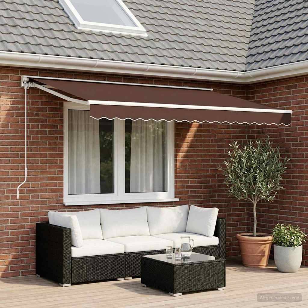 Prolenta Premium - Auvent polyester marron 480 x 345 cm - Prolenta premium p369.6 - Image 1