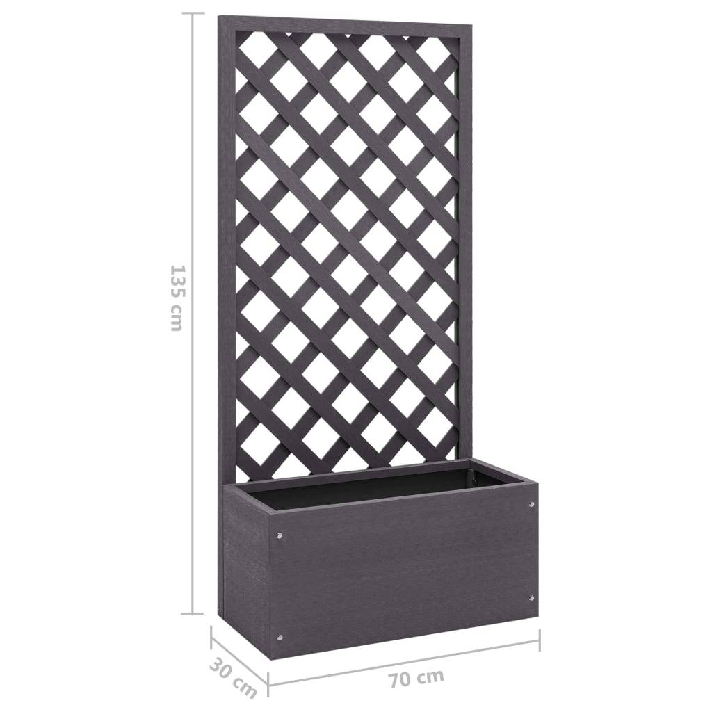 Helloshop26 - Jardinière en treillis 70 x 30 x 135 cm jardin plantes fleurs WPC gris - Imagen 6
