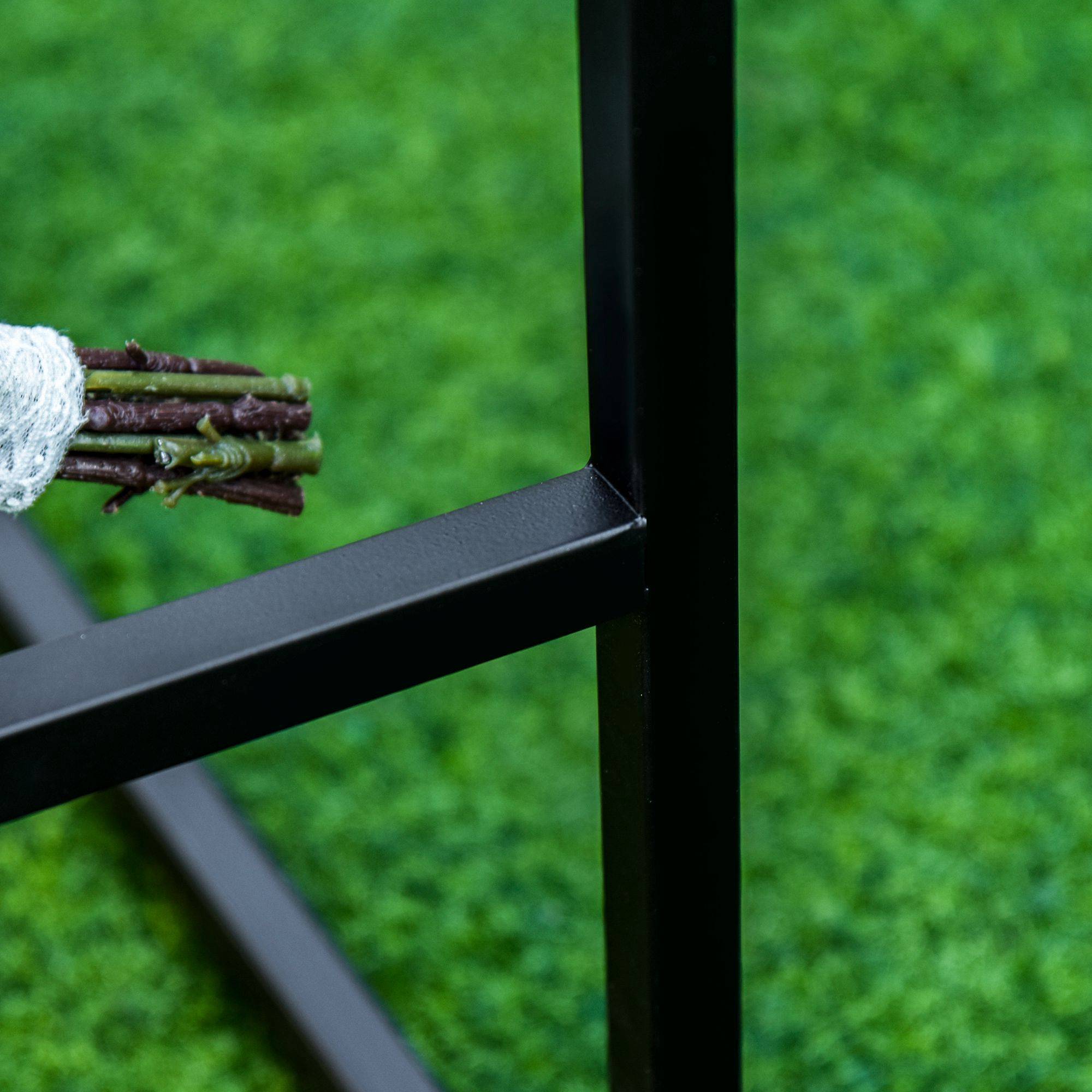 Outsunny - Banc de jardin design contemporain 2 places dim. 108L x 63l x 80H cm métal époxy noir - Outsunny - Imagen 5