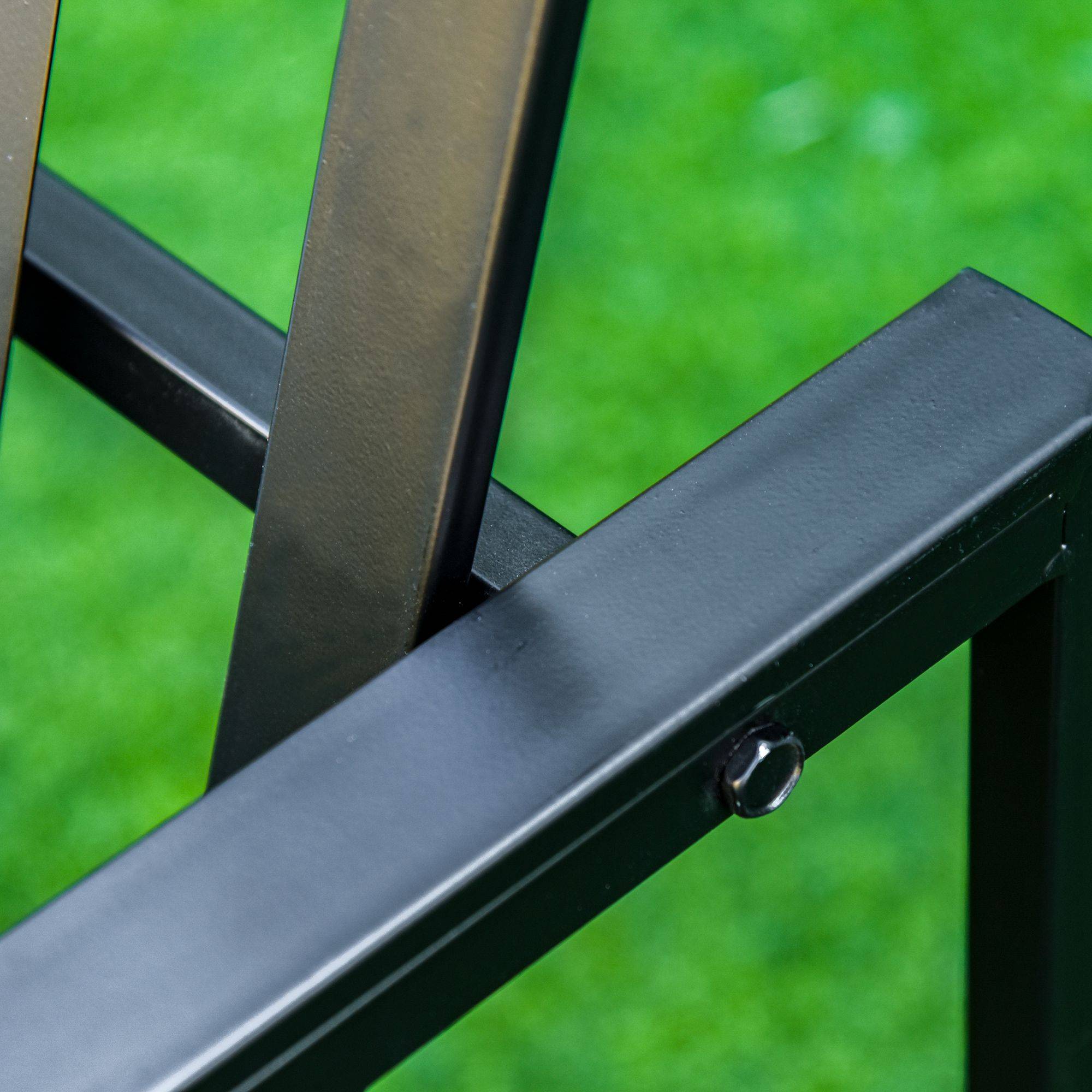 Outsunny - Banc de jardin design contemporain 2 places dim. 108L x 63l x 80H cm métal époxy noir - Outsunny - Imagen 4