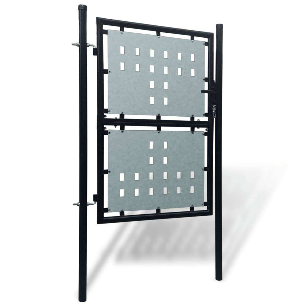 Maison Chic - Portail de jardin simple - Portillon de jardin - Portail de clôture Noir 100x175 cm - MEUBLE PRO - Image 1