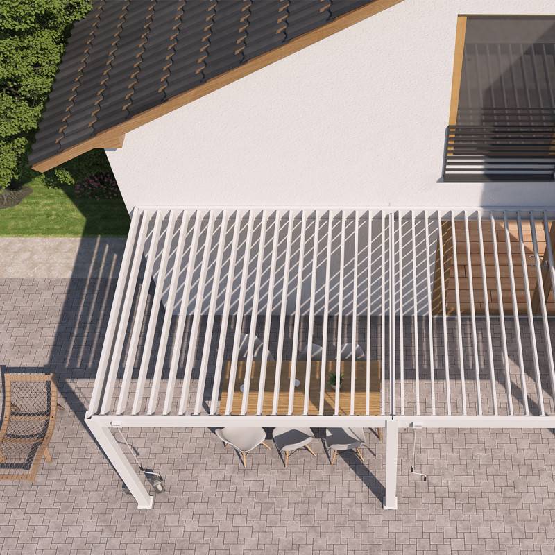 Ombrea - Pergola Bioclimatique Ombréa VS 3x6M adossée - blanc - V2 - Image 6