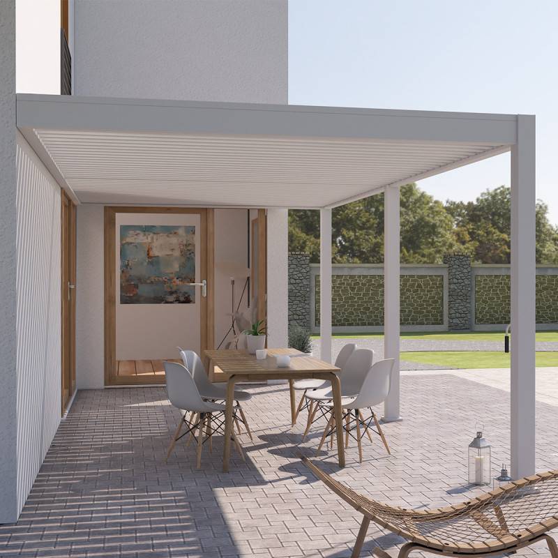 Ombrea - Pergola Bioclimatique Ombréa VS 3x6M adossée - blanc - V2 - Image 3