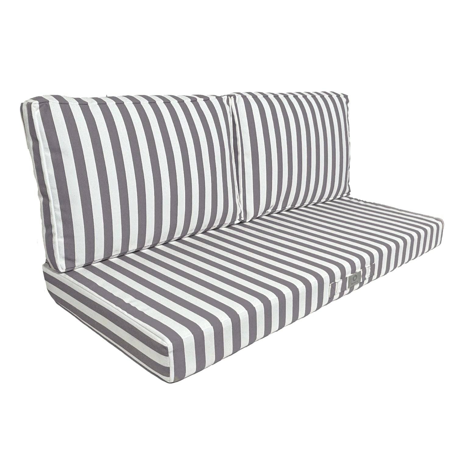 Coussins pour salon de jardin déhoussable 100x50cm Rayure gris foncé - Déco arts - Image 1