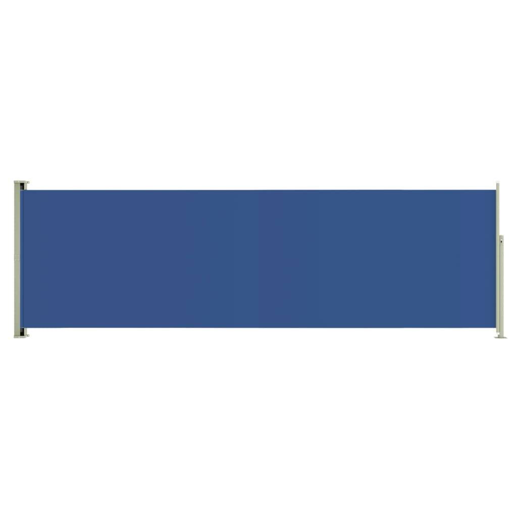 Helloshop26 - Auvent paravent store brise-vue latéral rétractable de patio jardin terrasse balcon protection visuelle écran 160 x 500 cm bleu - Imagen 1