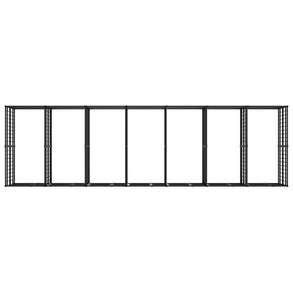 Chenil pour chiens acier noir 672 x 192 x 200 cm - PANGIVO - Image 8