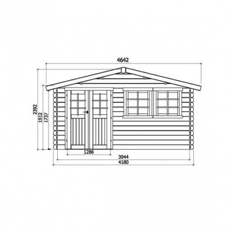 Abri de jardin VISP en bois 14,37m², Toiture Toit standard (roofing), Plancher Non - Imagen 2