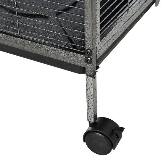 Cage rongeurs acier pour cochon d'Inde 3 niveaux avec roulettes 52x52x114cm gris - ComfortXL Outdoor Living - Image 9